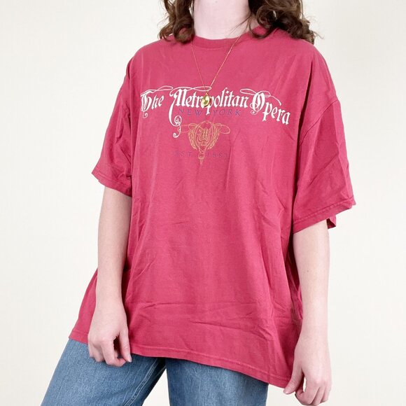 Vintage Oversized Graphic Tee NYC MET Opera T-Shirt Eclectic Top Made In The USA - Picture 1 of 8